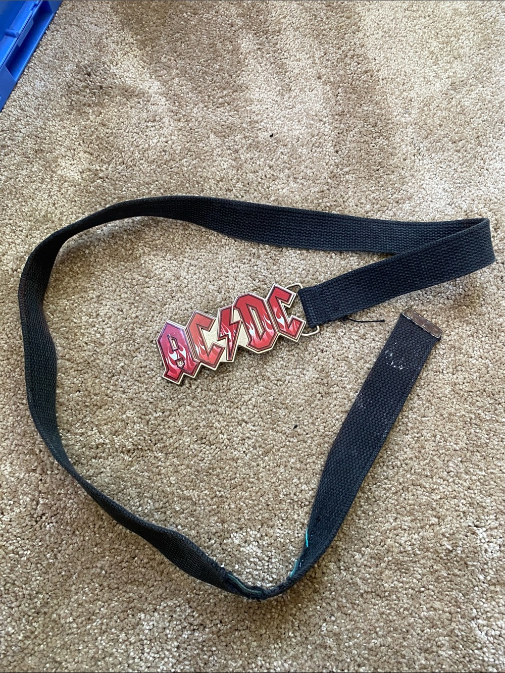 AC/DC Black Belt with Red Logo Buckle
